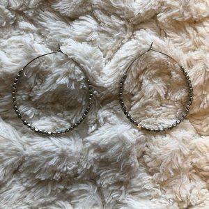Silver beaded hoops